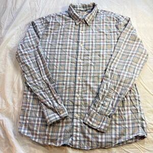 Faherty Brand Men's Plaid Long Sleeve Button‎ Up Shirt XL Cotton Blend